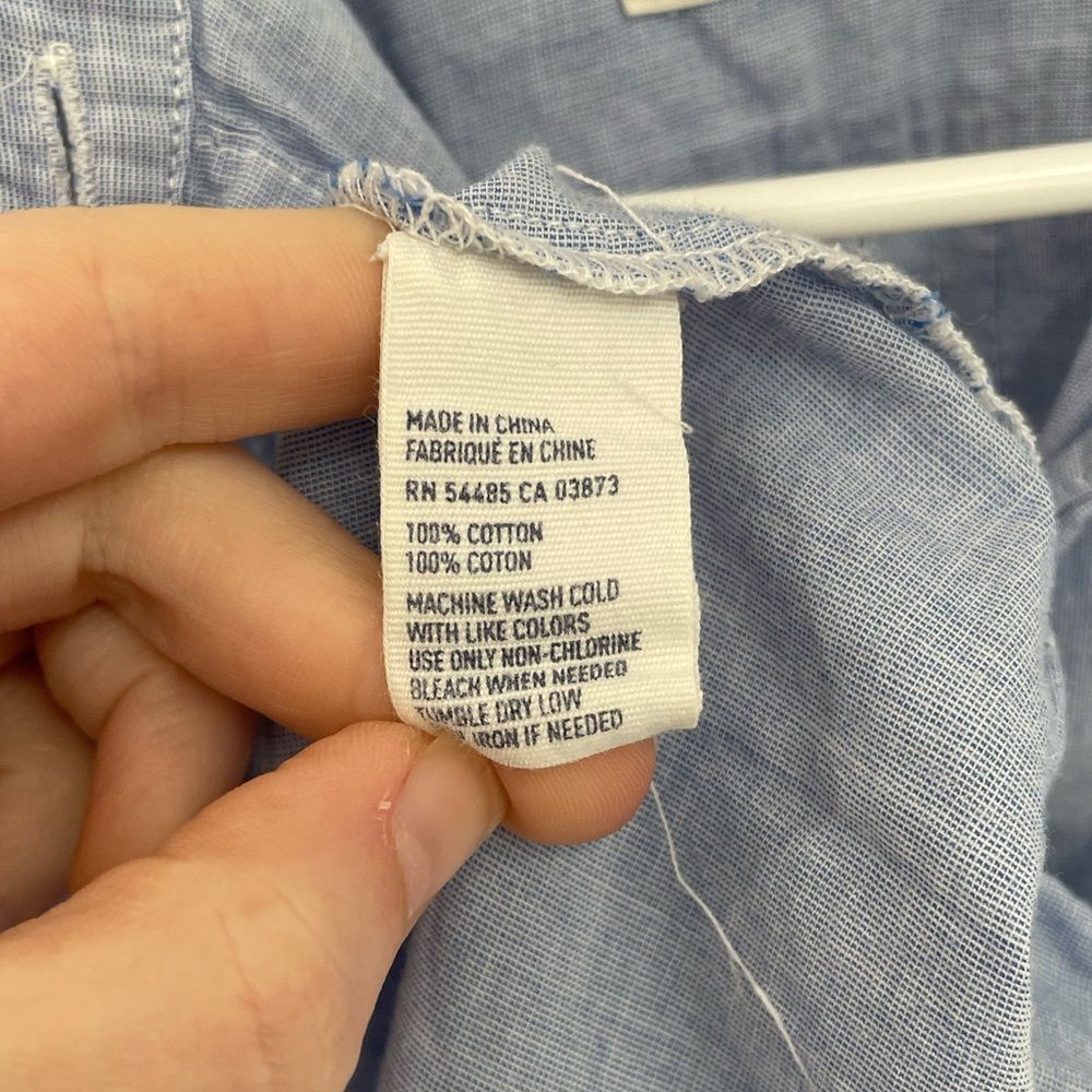 American Eagle Outfitters Blue White Stripe Accent Button Down Women’s Size S - Picture 4 of 5